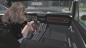 1965 Ford Mustang Convertible Cranking Template - Sara in Espadrille Wedges 1080p