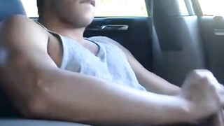 Str8 hot young jock jerks in his car 3