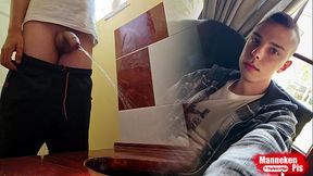 Big jet in public toilet - piss