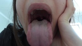 Indian stepsister throat . tongue, mouth, teeth , fetish making plays with her tongue and mouth