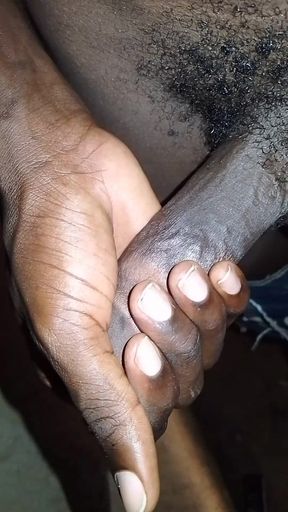Big Black African Dick Masturbating