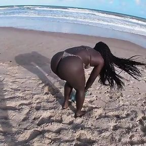 Black Couple Going Out for a Sexual Adventure on the Nude Beach