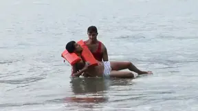 Intense fuck on the beach in the ass of a sexy horny gay