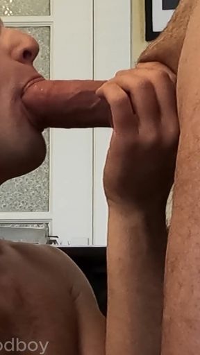 boy sucks Thick girthy beautiful big step daddy dick!   Clip 1
