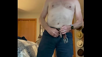 Daddy strips and cums