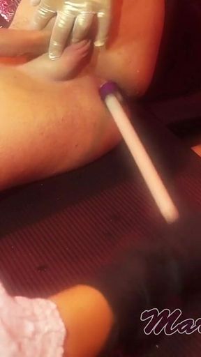 Step Sister Saw Stepbrother in Women's Clothes and Fucked His Ass with a Strap-on