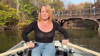 Rowing in My Sheer Shirt in Public then Masturbated Hard