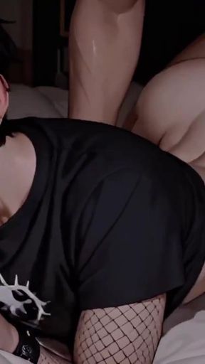 Pretty anime gothic twink gets fucked hard and raw till his ass is oozing   Clip 1