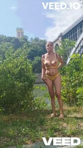 OUTSIDE PUBLIC WATER PARK SOLO FEMALE NUDE NAKED