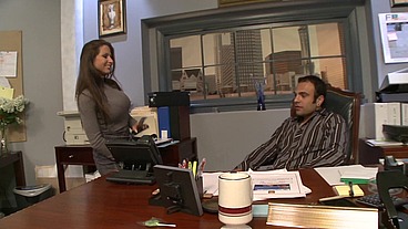 Rachel Roxxx Uses Her Big Tits And Wet Pussy To Make The Boss Man Happy