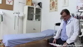 Mature gyno - old dirty doctor with a cam records his female patients
