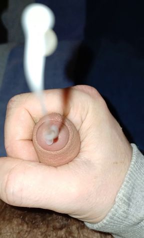 Small Uncut Cock Cum Fountain Close Up Foreskin Masturbating POV