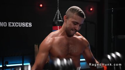 Bbc gay anal fucks man and gets fucked in the gym