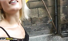 Wild public sex with horny blonde girl