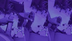 stroking under blue lights at night