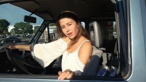 Michelle’s High Heel Pedal Play: Driving an Old Van Forward & Backward (4K quality)