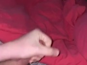 Messing around with my hard cock with big cumshot at the end