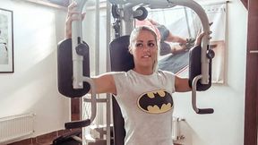 ”Perfect body blonde teen athlete fucks in the gym”