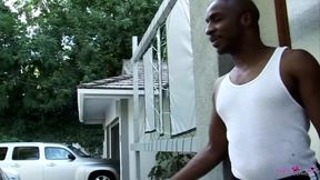 Janae Foxx Seduces the Two Hung Black Movers to Fulfill Her Naughty Anal Threesome Fantasy