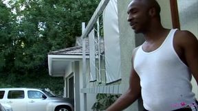 Janae Foxx Seduces the Two Hung Black Movers to Fulfill Her Naughty Anal Threesome Fantasy