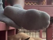Tiny man POV in my sweaty Socks and house slippers