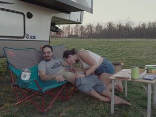 Would u go camping with us? Quick outdoor screw PAWG creampie