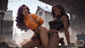 The Best Ebony Fucky-fucky on a Snowy Street! the Purple-haired Queen's Pleasure in Ebony XXX.