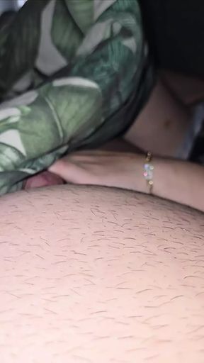 Step mom in mini dress in bed with step son handjob his dick under blanket