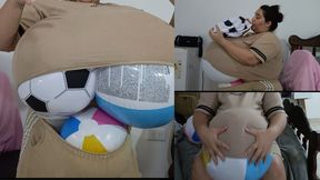 Beach ball fetish Squeezing and galloping