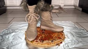 Pizza Crushing in Winter Boots