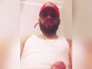 Amari beats his large nice-looking uncut penis