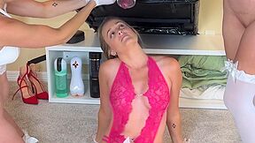 We Put Him On Our Table, Get Him Nice And Oily, Then We Keep Adding Women Until Hes Cumming Everywhere