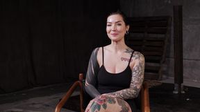 tattooed mag numb has her breasts bound and cunt stretched wide for hard floor fisting