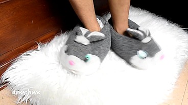 Very hot rabbit slippers
