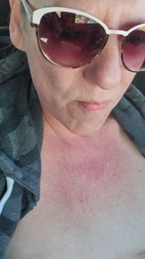 Naughty American Milf needs to masturbate in public again with her nice little dildo