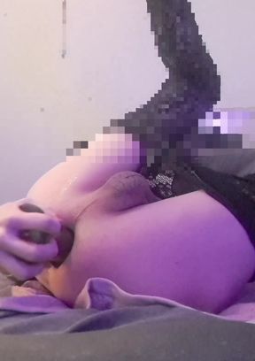 My biggest anal toy fills my ass pussy  when i do my daily anal training.