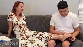 Lonely MILF gets THE INAPPROPRIATE GIFT on her birthday - amateur blowjob