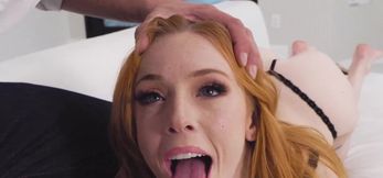 Petite redhead Madi Collins takes on a legendary c