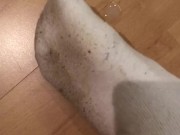 Klaarkomen over witte Puma sok