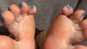 Braga Feet - Worship My Long Fingers With Blue Nails