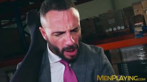 Suited Leo Rosso, Pol Prince ass breed after mutual dick sucking