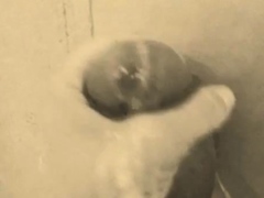 homemade gloryhole handjob with big cumshot
