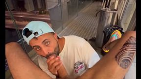 Middle Eastern stud's massive schlong sucks dick&#x1F32D; on sun-kissed balcony railing