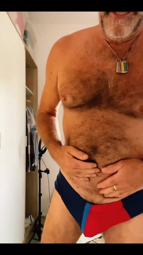 Trying on the Speedos You Sent!! You Wanted to Stay Anonymous but You Know Who You Are. Thank You but I Need a Bigger Size