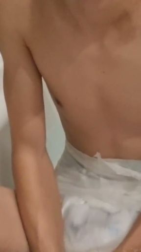ABDL Diaper Boy Playing in The Bath   Clip 1