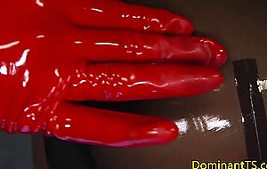 Latex ts throatfucking submissive partner