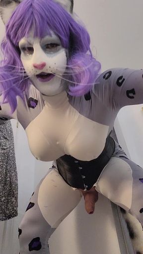 Mrs Kitty riding dildo