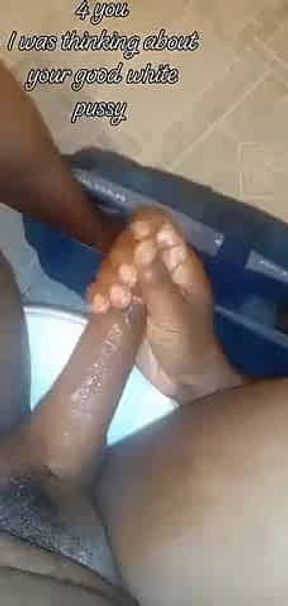 MrDirtyPantieSniffer sitting on toilet and stroking my BBC