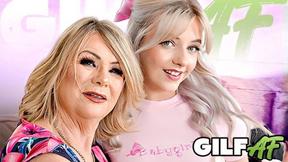 ”GilfAF- Stepgrandma & Charming Teen Lick Each Other's Cunts & Fuck on the Couch”