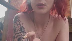 Smoking with my new tattoo